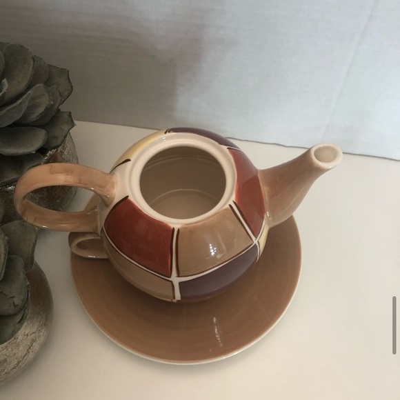 Canhome global ceramic tea 4 one hand painted set - Picture 12 of 16